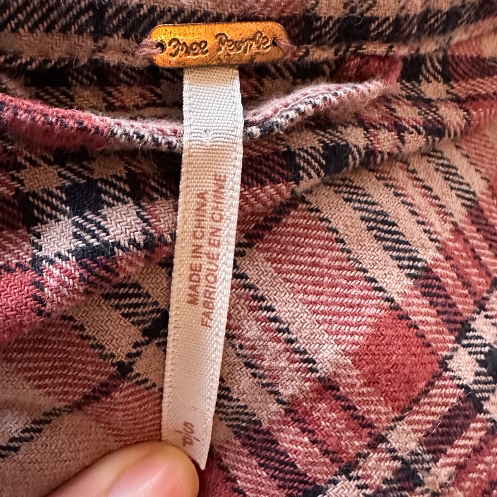 Free People plaid Victorian bell balloon sleeve jacket sz small - Picture 13 of 13